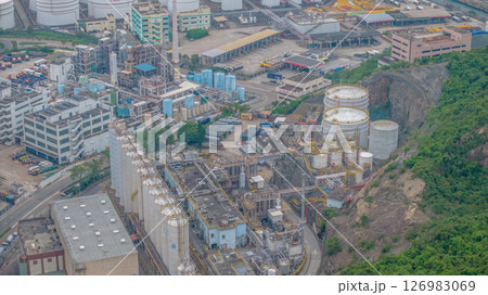 May 25 2025 View of an Industrial Oil Refinery and Storage Facility 126983069