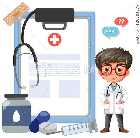 Young Doctor with Medical Supplies Young Doctor with Medical Supplies 126983375