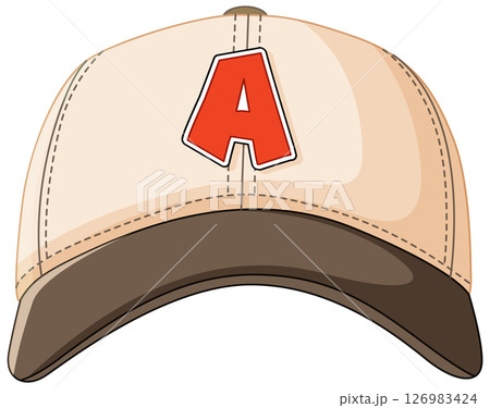 Baseball Cap with Bold Letter A Design Baseball Cap with Bold Letter A Design 126983424