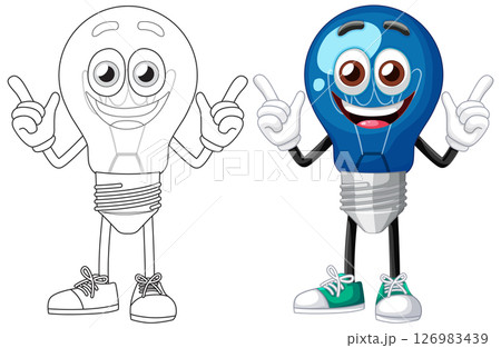 Cheerful Light Bulb Character Illustration Cheerful Light Bulb Character Illustration 126983439