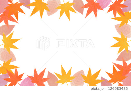紅葉の和風背景ベクターイラスト 126983486