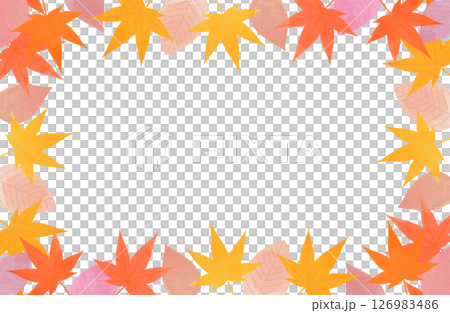 紅葉の和風背景ベクターイラスト 126983486