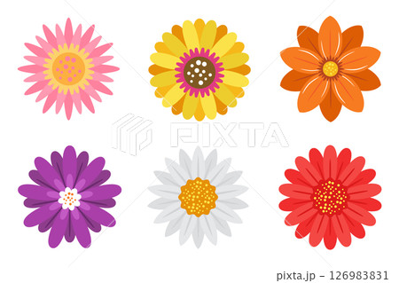 Colorful Flower Icons Set vector illustration 126983831