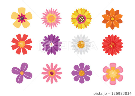 Colorful Flower Icons Set vector illustration Colorful Flower Icons Set vector illustration 126983834