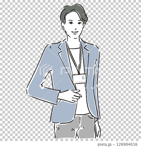 穿著夾克的酷商人 穿著夾克的酷商人 126984016