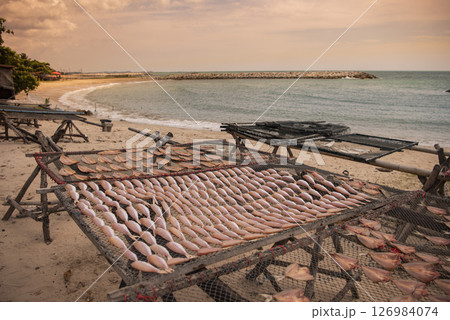 THAILAND RAYONG LAEM CHAROEN BEACH FISHING VILLAGE 126984074