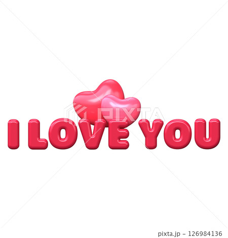 3D phrase "I love you" with pink hearts. Symbol for Valentine's Day or wedding 3D phrase "I love you" with pink hearts. Symbol for Valentine's Day or wedding 126984136