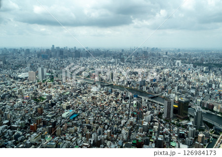 Aerial view of central Tokyo cityscape in Japan Aerial view of central Tokyo cityscape in Japan 126984173
