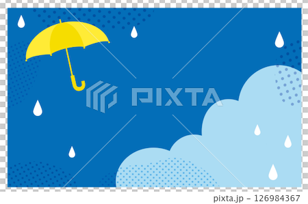 Yellow umbrella and rain clouds vector illustration background material Yellow umbrella and rain clouds vector illustration background material 126984367