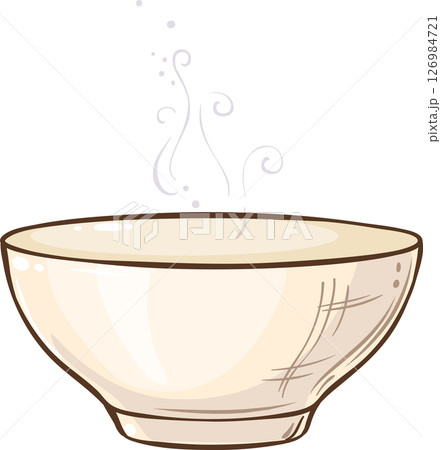 Tea Bowl Colored Detailed Illustration. 126984721