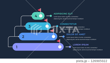 Pyramid Diagram with Four Elements 126985022