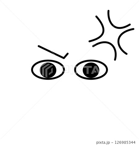 怒った人の目元のイラスト 126985344