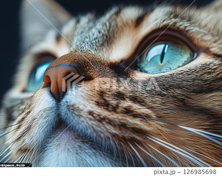 Emerald-Eyed Tabby Cat Portrait 126985698