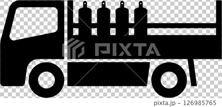 丙烷氣體輸送車輛簡單圖標 126985765