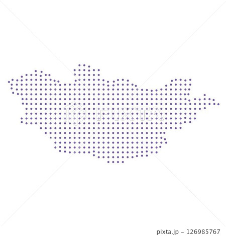 Mongolia map dotted pattern design purple circle 126985767