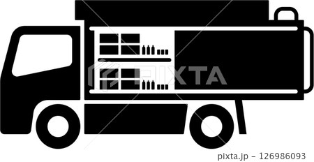 飲料自動販売機の商品配送トラックのアイコン 126986093
