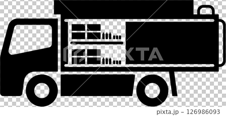 飲料自動販売機の商品配送トラックのアイコン 126986093
