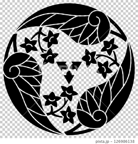 這是家族徽章。它被稱為三瓣蜀葵花。 126986138