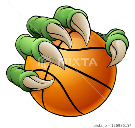 Basketball Ball Claw Cartoon Monster Animal Hand 126986154