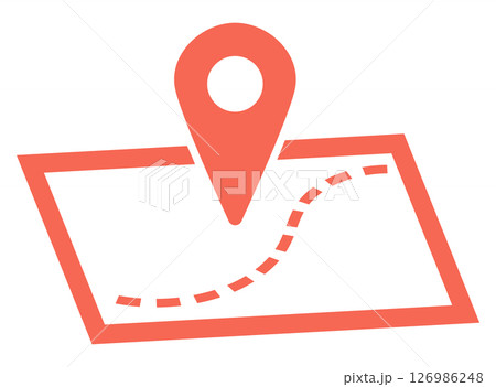 マッピングされた地図のアイコンイラスト マッピングされた地図のアイコンイラスト 126986248