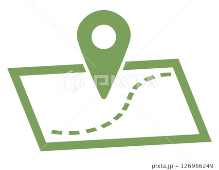 マッピングされた地図のアイコンイラスト マッピングされた地図のアイコンイラスト 126986249