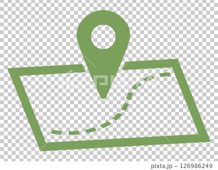 マッピングされた地図のアイコンイラスト マッピングされた地図のアイコンイラスト 126986249