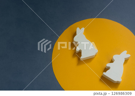 十五夜・月で遊ぶうさぎ達 126986309