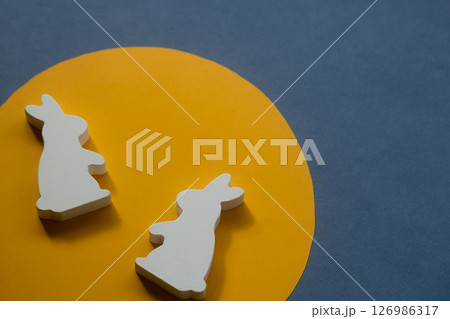 十五夜・月で遊ぶうさぎ達 126986317