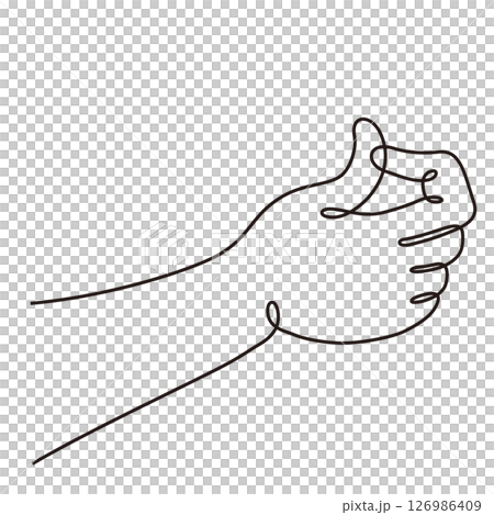 Simple line art of hand C black 126986409