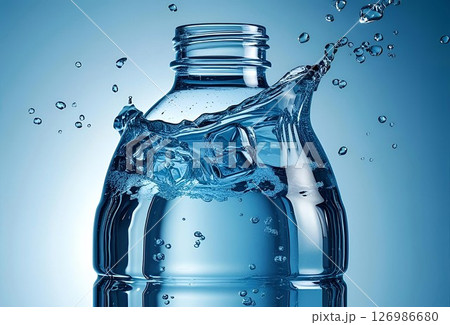 ペットボトルと水の爽やかなイメージグラフィック 126986680