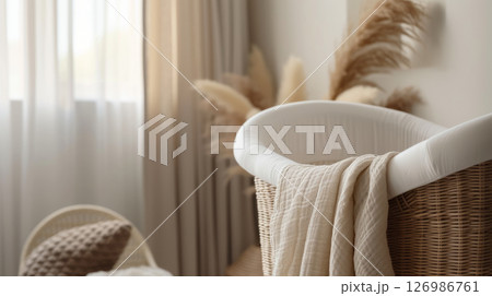 Small crib in Scandinavian style. 126986761