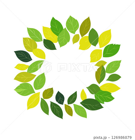 Green Leaf Wreath Nature Frame Eco Design Spring Leaves Green Leaf Wreath Nature Frame Eco Design Spring Leaves 126986879