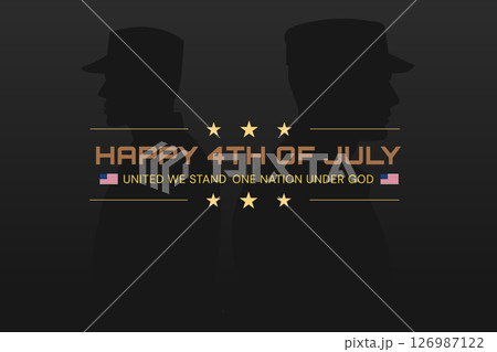 Gold July 4th Poster with National Motto 126987122