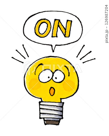電球のキャラクター(ON) 126987204