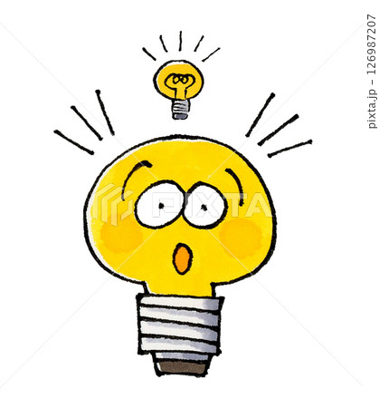 閃く電球のキャラクター 126987207