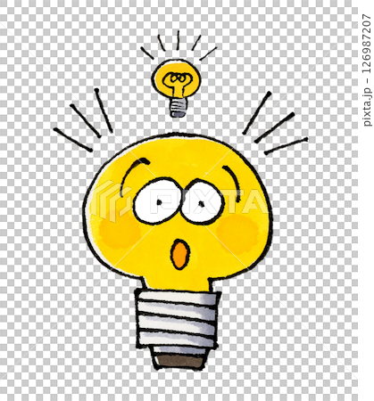 閃く電球のキャラクター 126987207