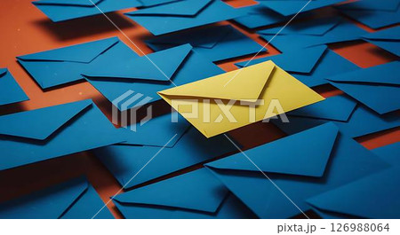 envelope with white and blue color 126988064