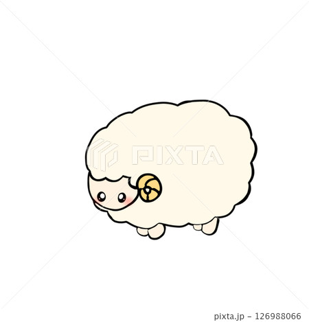シンプル　羊　ひつじ　動物 126988066