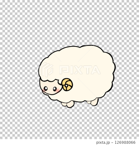 シンプル　羊　ひつじ　動物 126988066
