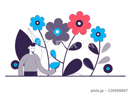 baby on flower background 126988067