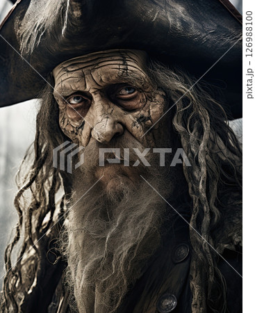 Pirate captain closeup portrait. Generative Ai 126988100