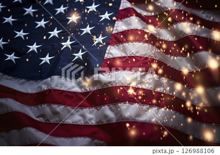 United States of America flag waving in the wind. Ai Generative United States of America flag waving in the wind. Ai Generative 126988106