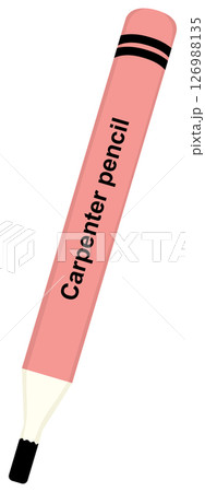 illustration of carpenter pencil 126988135