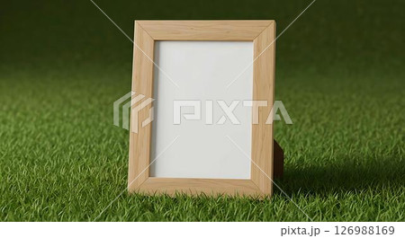 wood frame on green grass field 126988169