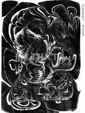 Abstract Monochrome Swirls. Dynamic black and white abstract design with swirling patterns 126988831