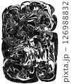 Monochrome Swirl Art. Dynamic black and white abstract design with swirling patterns 126988832