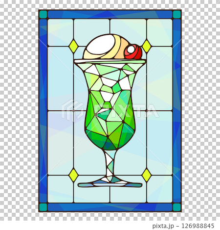 Stained glass style cream soda illustration Stained glass style cream soda illustration 126988845