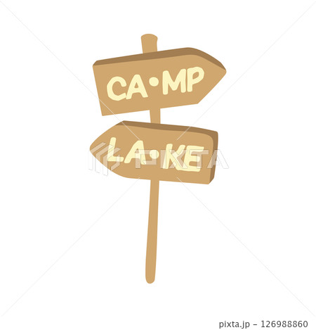 Camp and Lake Direction Sign 126988860