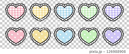 Colorful and cute heart illustration set 126988908