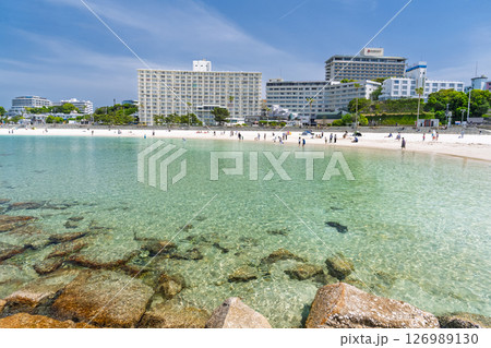 《和歌山県》白良浜のビーチ・南紀白浜 《和歌山県》白良浜のビーチ・南紀白浜 126989130